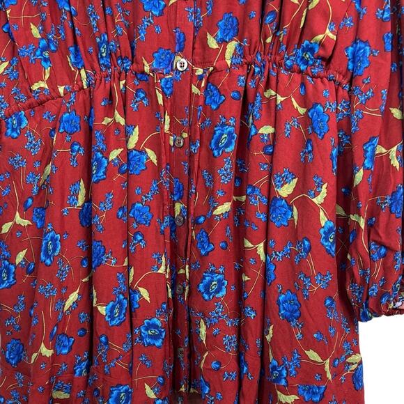 Free People Mini Flower Fields Mini Burgundy Dress S/P - Picture 10 of 15